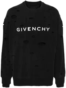 Толстовка с логотипом и прорезями Givenchy, черный
