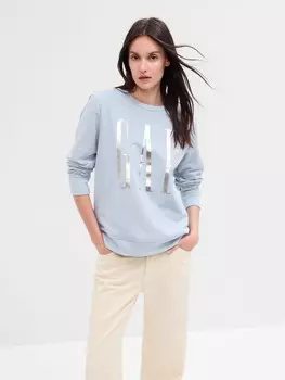 Толстовка с логотипом и разрезами Gap, синий