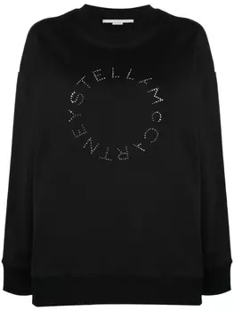 Толстовка с логотипом и стразами Stella McCartney, черный