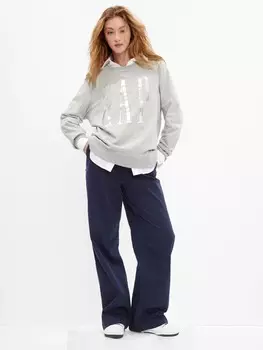 Толстовка с логотипом и вырезами Gap, серый