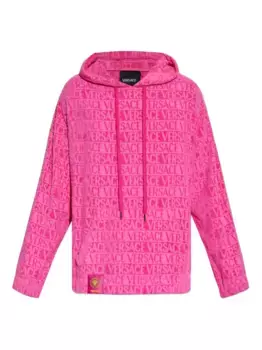 Толстовка с логотипом и жаккардовым принтом VERSACE, розовый