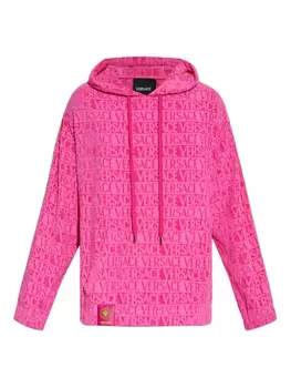 Толстовка с логотипом и жаккардовым узором Versace, розовый