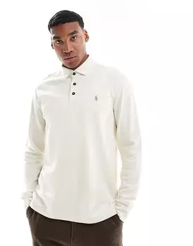 Толстовка с логотипом icon rugby двойной вязки кремового цвета Polo Ralph Lauren