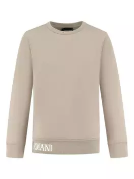 Толстовка с логотипом-интарсия Emporio Armani Kids, нейтральный цвет