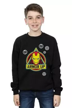 Толстовка с логотипом Iron Man Armor Up Marvel, черный