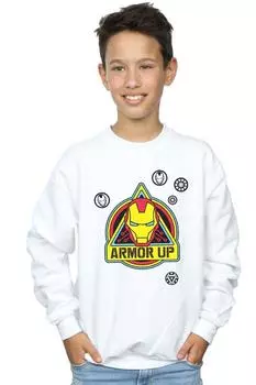 Толстовка с логотипом Iron Man Armor Up Marvel, белый
