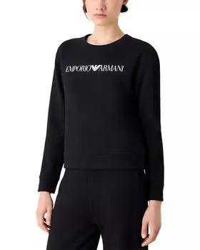 Толстовка с логотипом из французской махровой ткани Emporio Armani, цвет Multi
