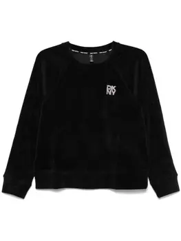 Толстовка с логотипом из страз DKNY, черный