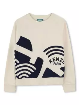 Толстовка с логотипом Kenzo Kids, нейтральный цвет