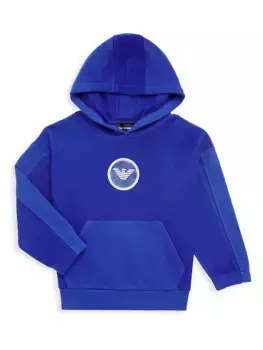 Толстовка с логотипом Little Boy's & Boy's Circle Eagle Emporio Armani, синий