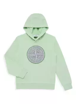 Толстовка с логотипом Little Boy's & Boy's Stone Island, светло-зеленый