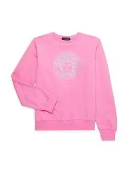 Толстовка с логотипом Little Girl's & Girl's Versace, розовый