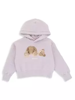 Толстовка с логотипом Little Girl's & Girl's Bear Palm Angels, сирень