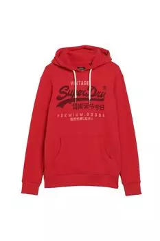 Толстовка с логотипом Logo Heritage Vintage Superdry, красный