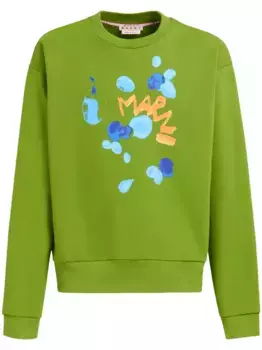Толстовка с логотипом Marni, зеленый