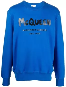 Толстовка с логотипом McQueen Graffiti Alexander McQueen, синий