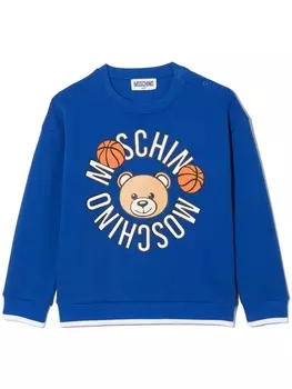 Толстовка с логотипом Moschino Kids, синий