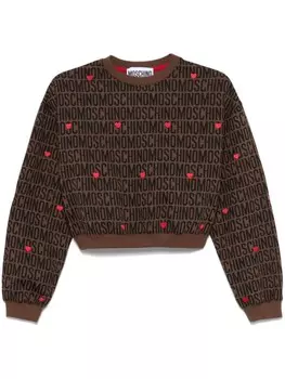 Толстовка с логотипом Moschino, коричневый
