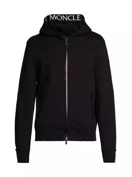 Толстовка с логотипом на молнии спереди Moncler, черный