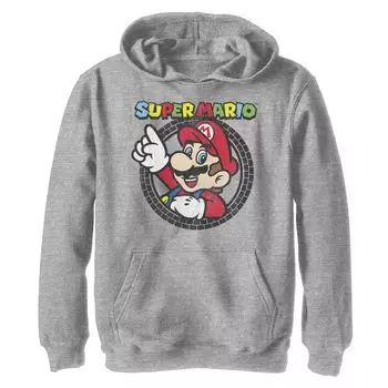 Толстовка с логотипом Nintendo Super Mario Tire Mark Circle Crest для мальчиков 8–20 лет Licensed Character