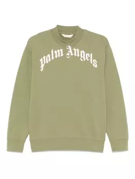 Толстовка с логотипом Palm Angels Kids, зеленый