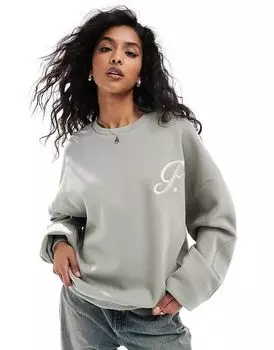 Толстовка с логотипом плотностью 360 г/м серого цвета Prohibited