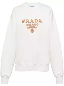 Толстовка с логотипом Prada, нейтральный