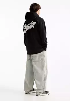 Толстовка с логотипом PULL&BEAR, черный