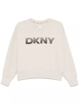 Толстовка с логотипом, расшитым пайетками DKNY, нейтральный цвет