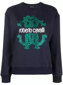 Толстовка с логотипом Roberto Cavalli, синий