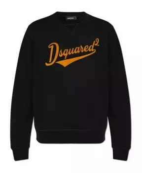 Толстовка с логотипом с бархатной отделкой Dsquared2, черный