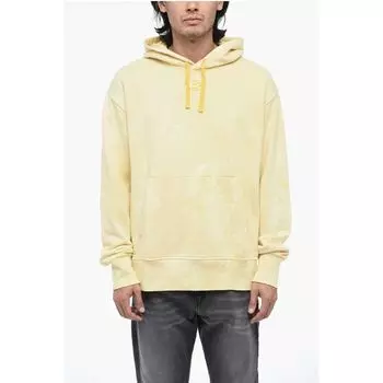 Толстовка с логотипом S-MACS с эффектом кислотной стирки Diesel, Yellow