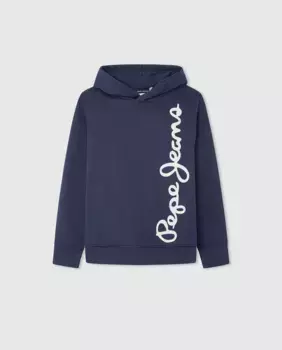 Толстовка с логотипом сбоку для мальчиков Pepe Jeans, темно-синий
