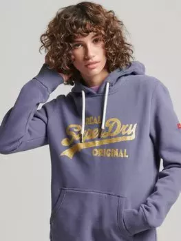 Толстовка с логотипом Superdry Vintage Logo, цвет Heron Purple