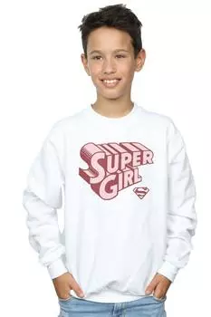 Толстовка с логотипом Supergirl в стиле ретро DC Comics, белый