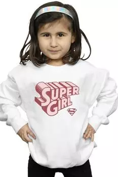 Толстовка с логотипом Supergirl в стиле ретро DC Comics, белый