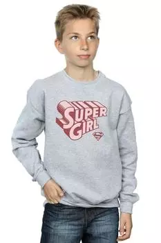 Толстовка с логотипом Supergirl в стиле ретро DC Comics, серый