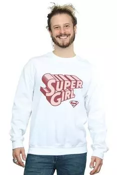 Толстовка с логотипом Supergirl в стиле ретро DC Comics, белый