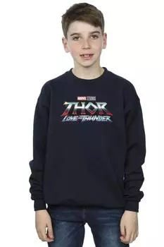 Толстовка с логотипом Thor Love And Thunder Marvel, темно-синий