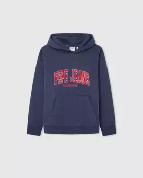 Толстовка с логотипом университета для мальчиков Pepe Jeans, темно-синий