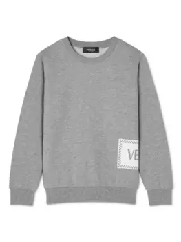 Толстовка с логотипом Versace Kids 90s Vintage, серый