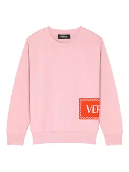 Толстовка с логотипом Versace Kids, розовый