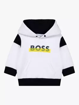 Толстовка с логотипом в полоску HUGO BOSS Baby, цвет белый