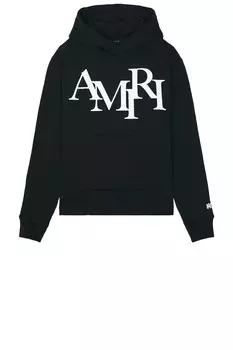 Толстовка с логотипом в шахматном порядке Amiri, черный