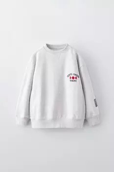 Толстовка с лозунгом ZARA, серый мергель