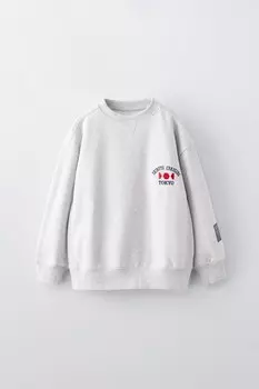 Толстовка с лозунгом ZARA, серый мергель