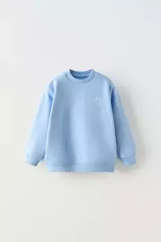 Толстовка с лозунгом ZARA, светло-голубой