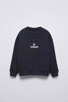 Толстовка с лозунгом ZARA, темно-синий