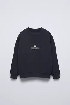 Толстовка с лозунгом ZARA, темно-синий