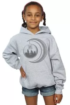 Толстовка с луной Хогвартса Harry Potter, серый